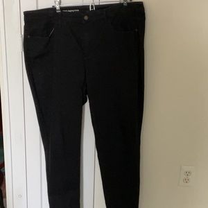 Talbots, Flawless, black, fly front, high-waist, ankle jegging.